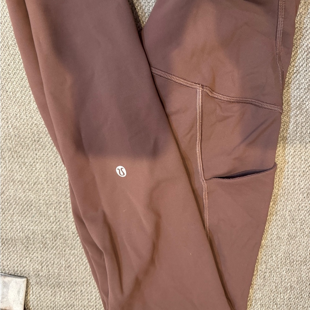 lululemon Brown High-Rise Leggings with Side Pocket